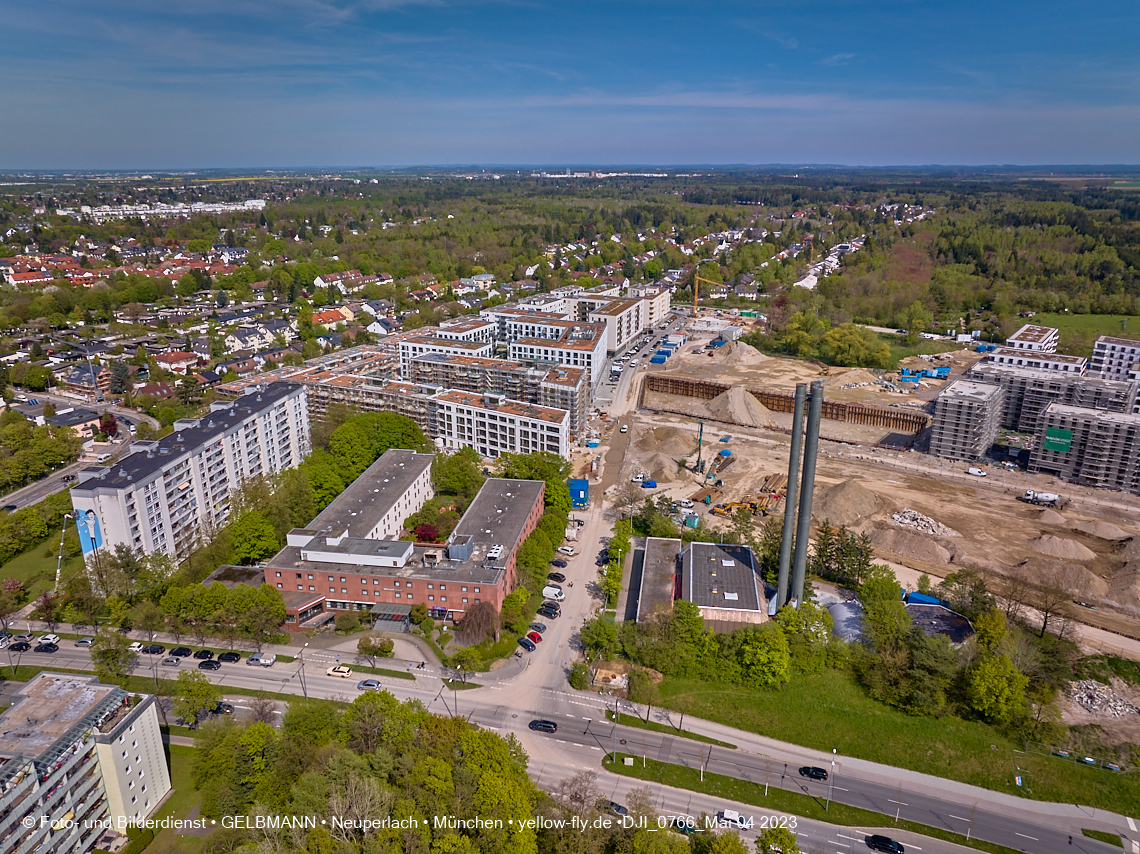 04.05.2023 - Luftbilder vom Alexisqaurtier und Pandion Verde in Neuperlach